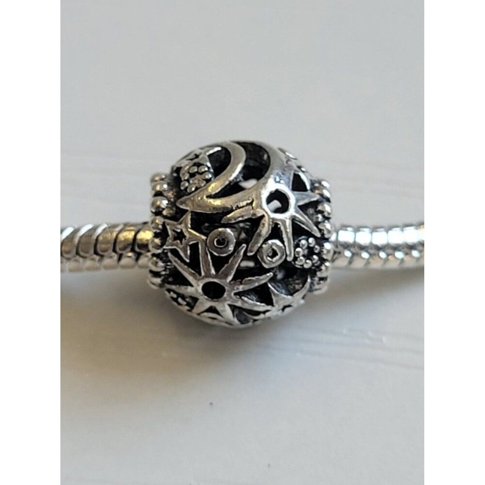 NWT For Pandora Charm Bracelets Antiqued Silver Moon And Stars Celestial Cutout